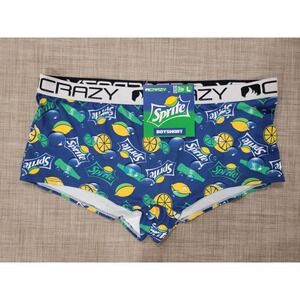 Crazy Universe Sprite Soda Graphic Print Boyshort Underwear Blue Women Large NEW